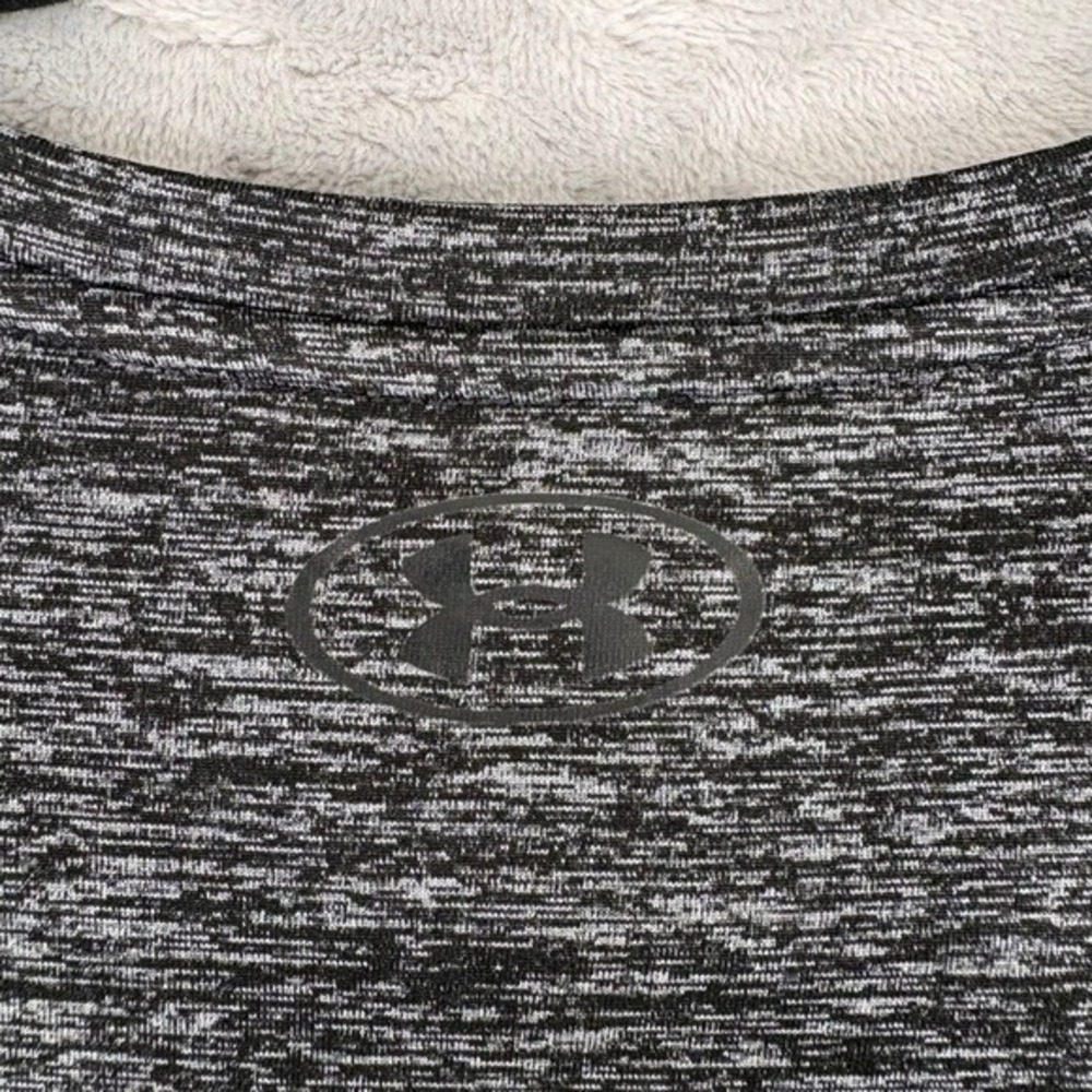 Under Armour Mens Tech Tee Charcoal Grey Heather Training Shirt XL Raglan Loose - Picture 8 of 12